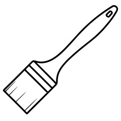 Minimalist Paintbrush Line Art Vector