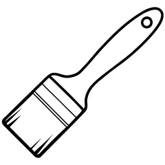Minimalist Paintbrush Line Art Vector