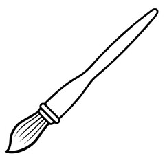 Minimalist Paintbrush Line Art Vector