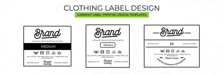 Clothing Label tag Templates Featuring Various style and Design