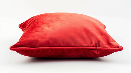 red  velvet  pillows isolated on white background 