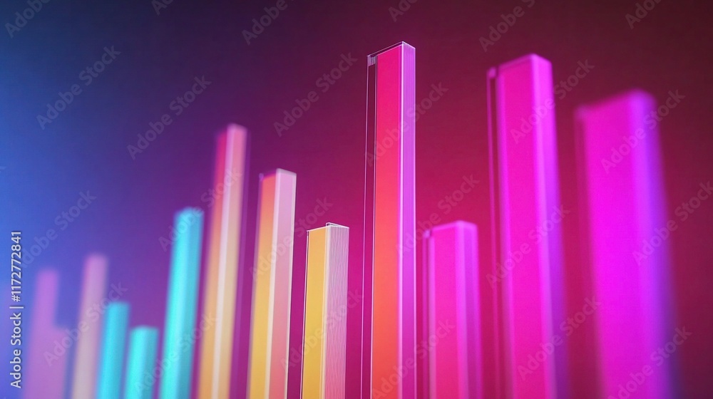 Poster abstract financial chart in vibrant colors and dynamic representation