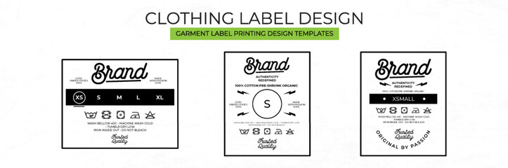 Clothing Label tag Templates Featuring Various style and Design