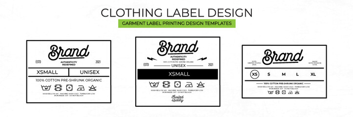Clothing Label tag Templates Featuring Various style and Design