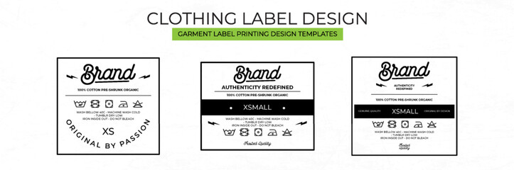 Clothing Label tag Templates Featuring Various style and Design