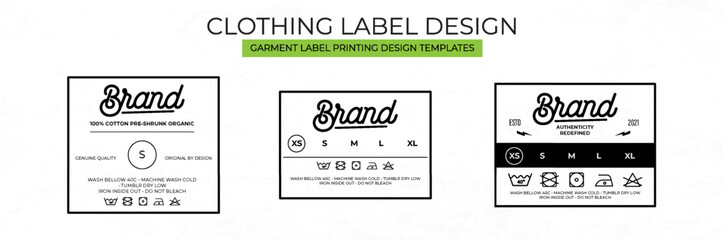 Clothing Label tag Templates Featuring Various style and Design