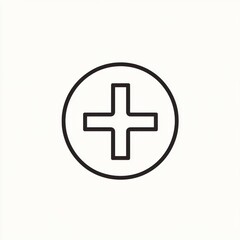 Obraz premium Circular Icon Featuring A Simple Cross Symbol
