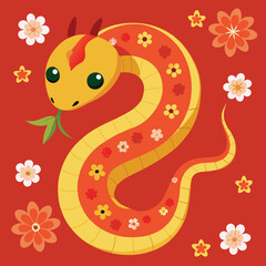Obraz premium chinese-new-year-cute-snake