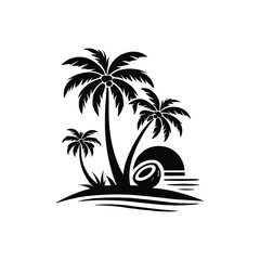 palm tree silhouette logo