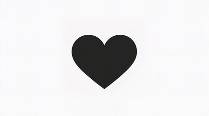 Bold black heart icon with clean lines on white background