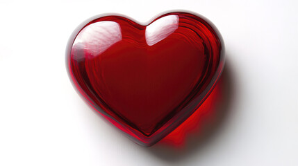 Obraz premium bold red heart on pristine white background evokes love and passion