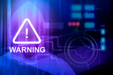 system hacked warning , risk management for cyber threats and security assessment concept