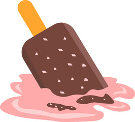 Decorative Element Dropped Ice Cream Illustration For Templet Design
