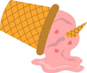 Decorative Element Dropped Ice Cream Illustration For Templet Design
