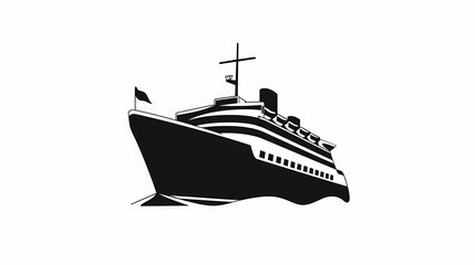 Obraz premium cruise ship icon white background vector