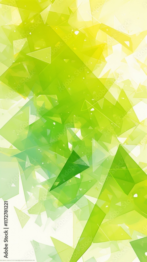 Aufkleber abstract background featuring a gradient of blue, green, and yellow triangles creating a vibrant and