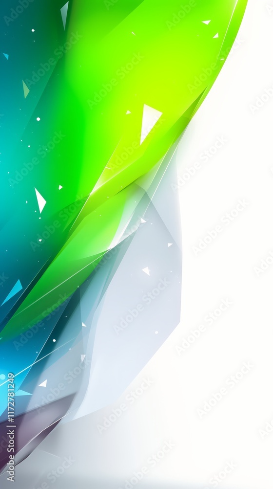 Aufkleber abstract background featuring a gradient of blue, green, and yellow triangles creating a vibrant and
