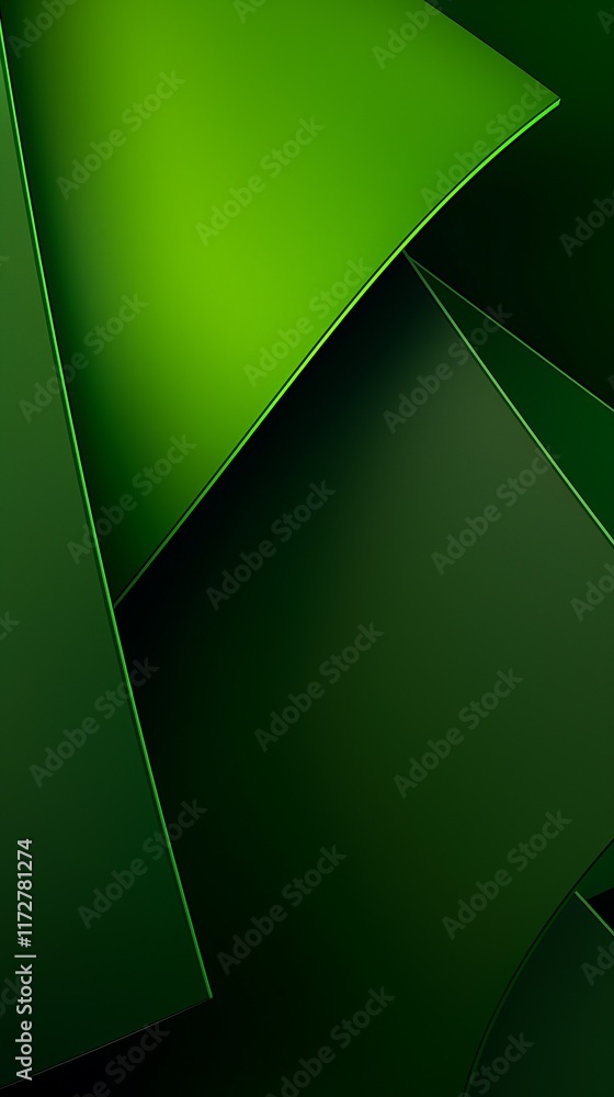 Aufkleber abstract green geometric shapes overlapping creating modern design