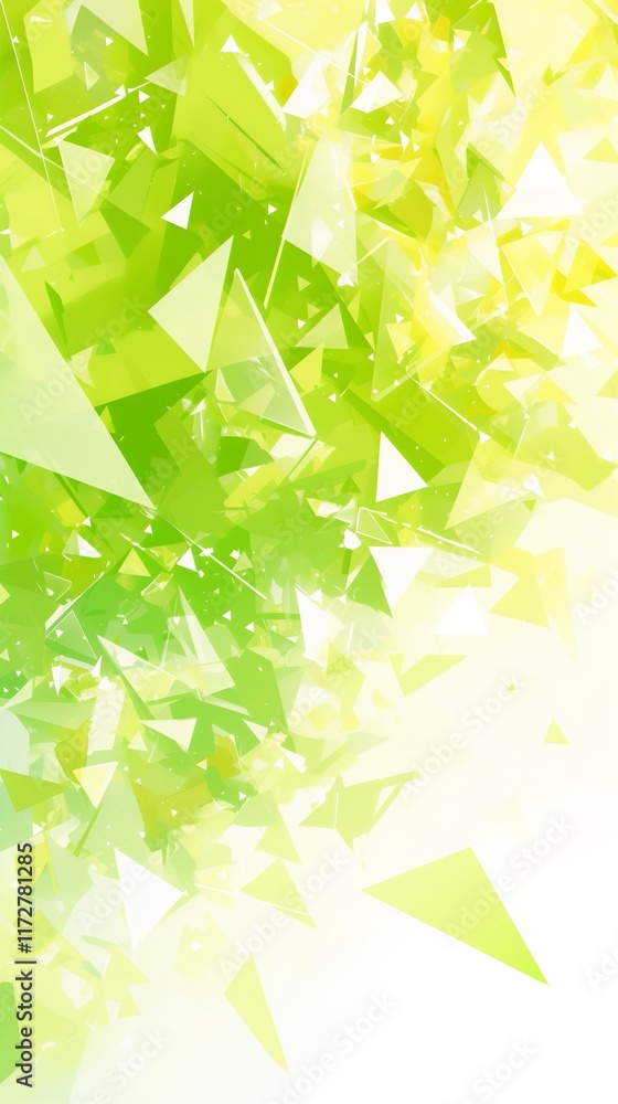 Aufkleber abstract background featuring a gradient of blue, green, and yellow triangles creating a vibrant and