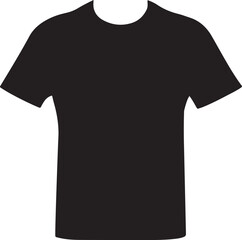 T-shirt mockup silhouette vector on white background.