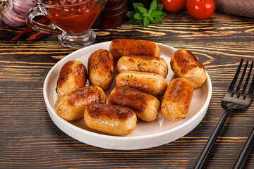 Roasted chicken mini sausages for breakfast
