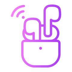 Obraz premium Earbuds gradient icon