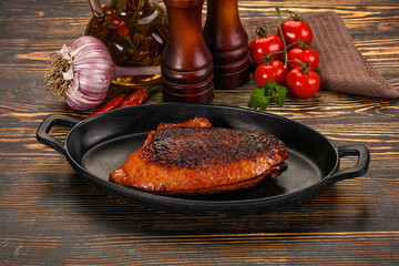 Roasted duck breast in cherry