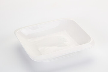 White ceramic empty plate dishware