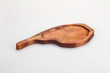 Wooden cutting board isolated on white background