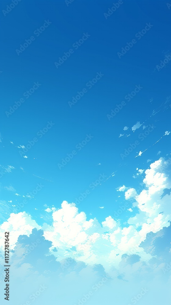 Poster abstract blue sky background with soft white clouds and gradient effect