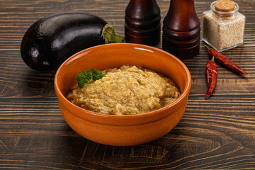 Eggplant dip - Mutabal with tahini paste