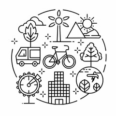 Ecological Concept Icon: Renewable Energy for a Sustainable Tomorrow