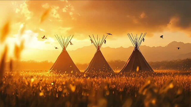 Native American Teepees in North America
