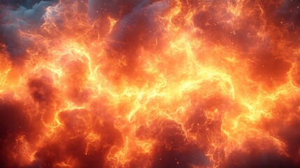 Fototapeta premium Fiery Digital Painting: Abstract Inferno Texture, Intensely Rendered Flames. AI Generated