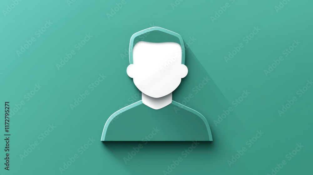 Poster green profile icon, a modern and minimalist symbol for user identity in digital spaces