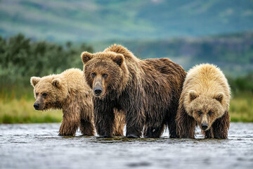 Close up of Three Brown Bear 