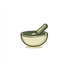 A simple illustration of a mortar and pestle
