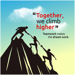 Team Work Quotes Poster Vector layered