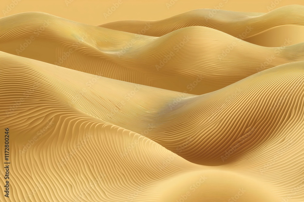 Poster soft flowing dunes create a mesmerizing pattern across the golden desert landscape under the warm gl