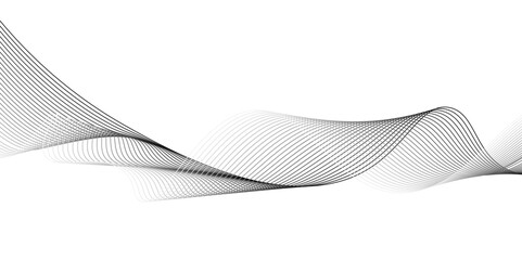 Abstract white background with black wave line,business, science concept. Asset for banner, overlay, collage,vector design speed lines on transparent ribbon isolated Undulate Wave Swirl, background.