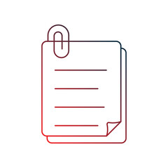 Paper Clip gradient outline icon with white background vector stock illustration