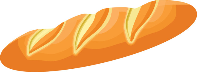 flute baguette bread vector, isolated on white background © zihan