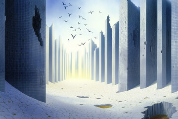 background with a futuristic city