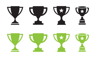 Trophy icon vector collection on white background