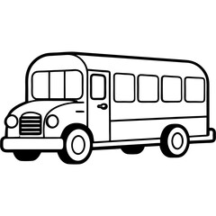 Minimalist School Bus Outline for Vector Art