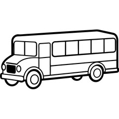 Minimalist School Bus Outline for Vector Art