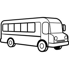 Minimalist School Bus Outline for Vector Art