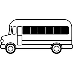 Minimalist School Bus Outline for Vector Art