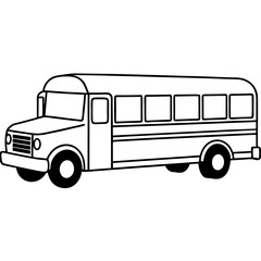 Minimalist School Bus Outline for Vector Art