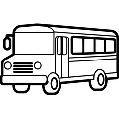Minimalist School Bus Outline for Vector Art